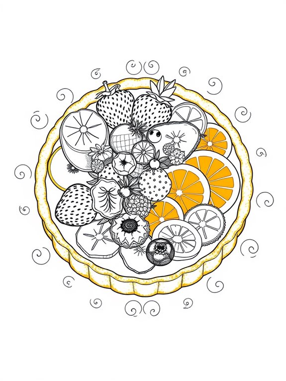 colorful fruit tart illustration