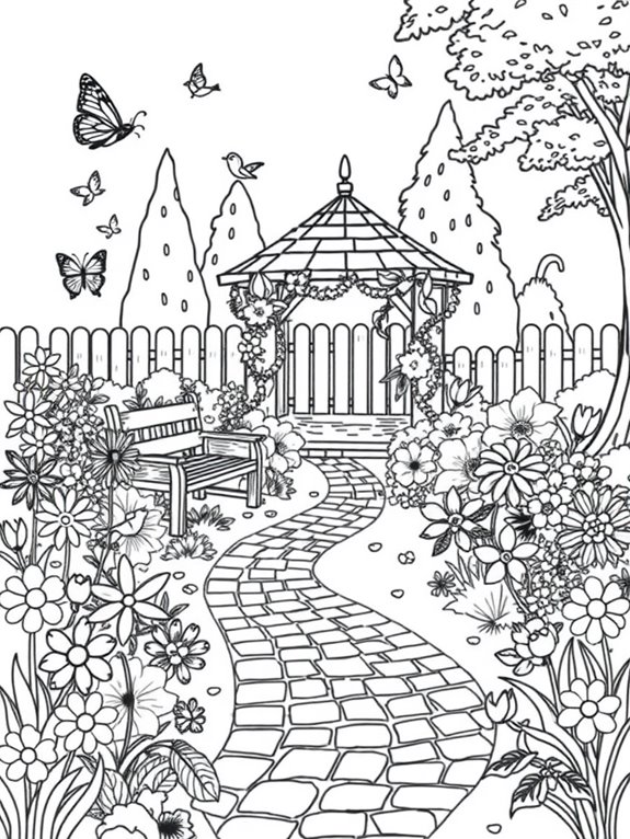 colorful garden coloring page
