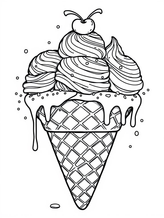colorful ice cream cone
