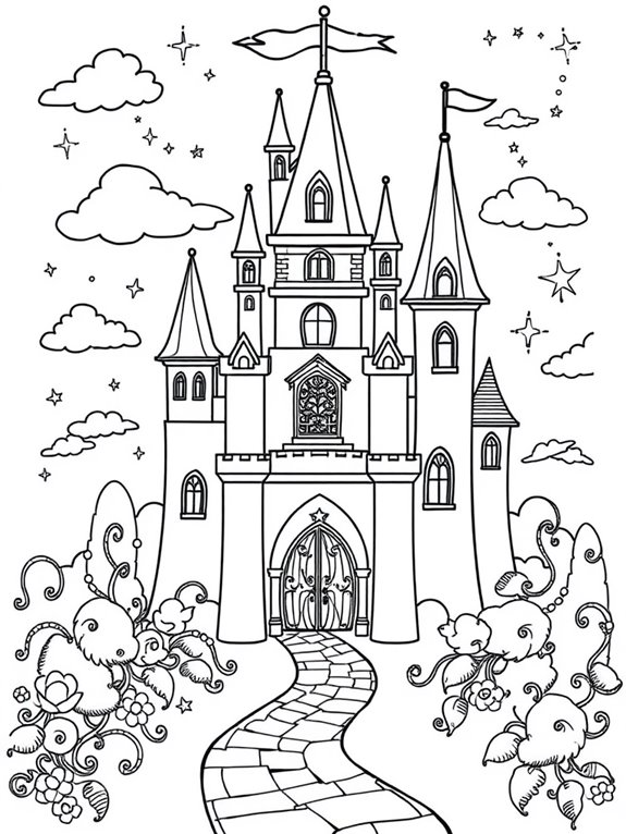 colorful magic castle illustration