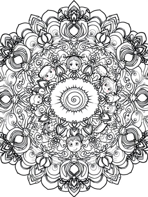 colorful mandala coloring page