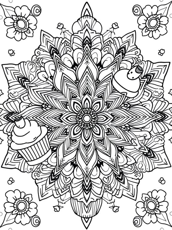 colorful mandalas and desserts