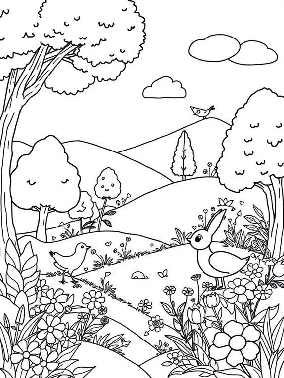 colorful nature scene coloring