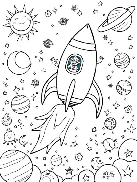 colorful outer space scene