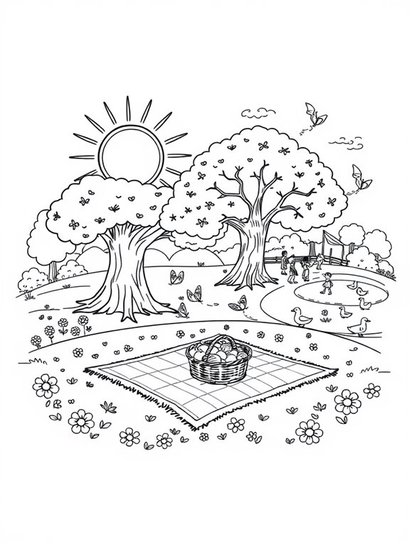 colorful park scene illustration