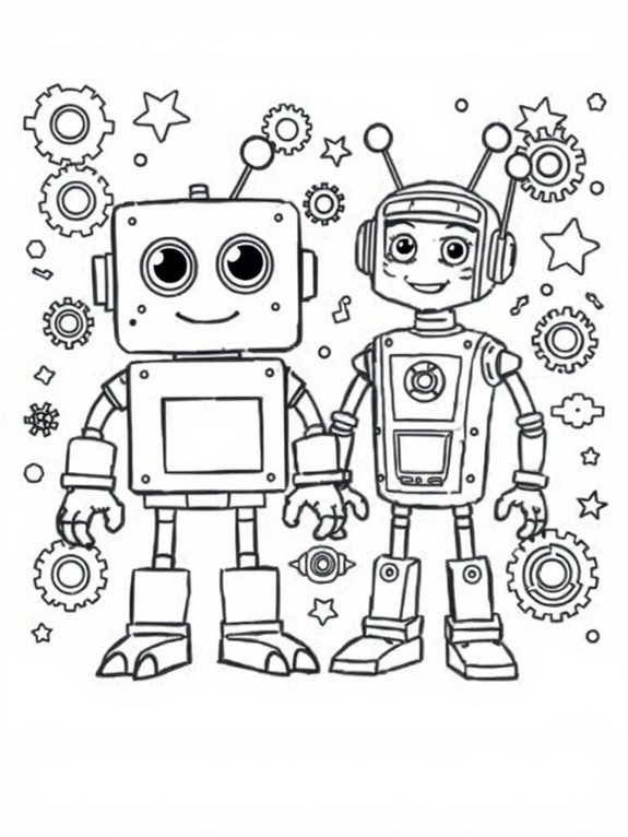 colorful robot friends activity