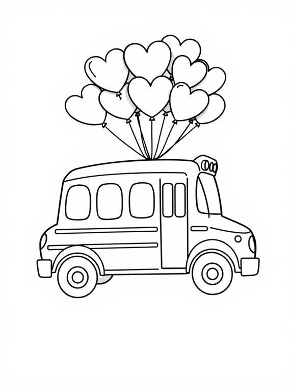 colorful school bus balloons