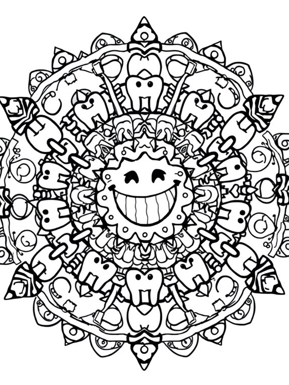colorful smile mandala design