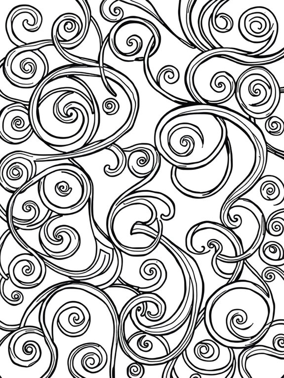 colorful swirling line art