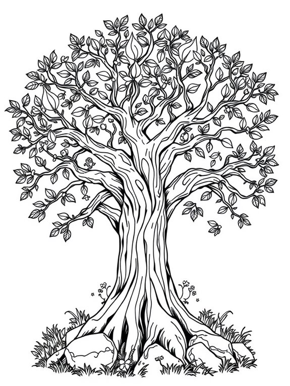 colorful tree illustration page