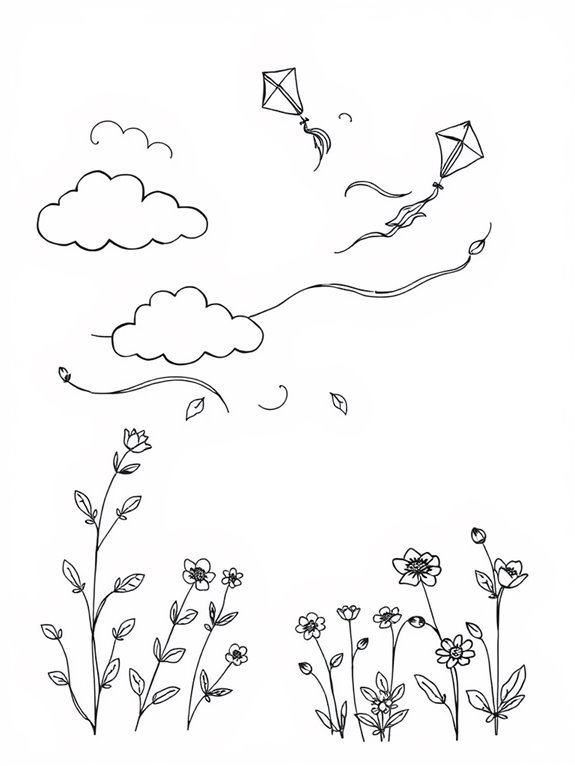 colorful windswept landscape illustration