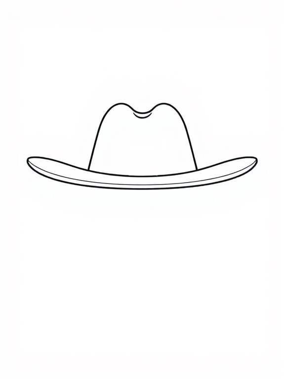 coloring page cowboy hat