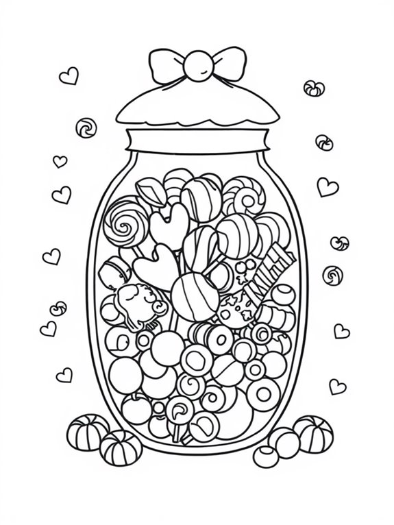 coloring page for candy