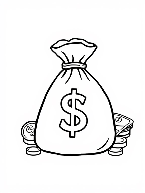 coloring page for money