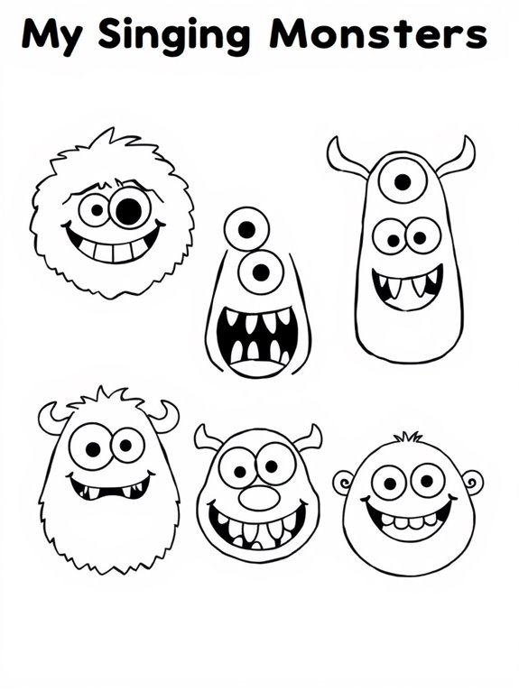 coloring page for monsters