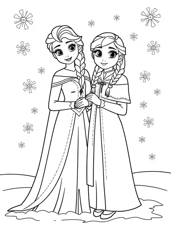 coloring page for sisters