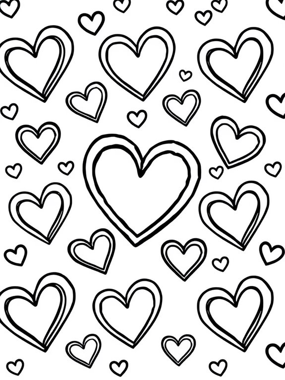 coloring page heart pattern