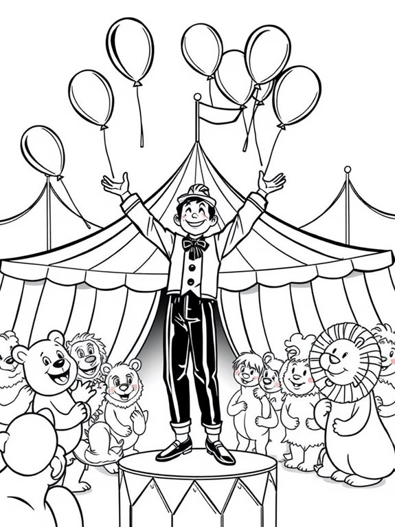 coloring page of balloons