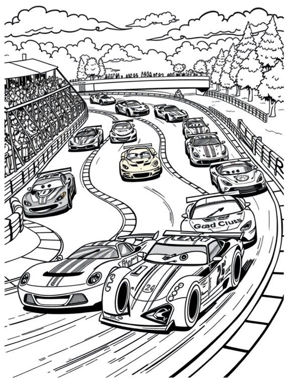 coloring page of cars