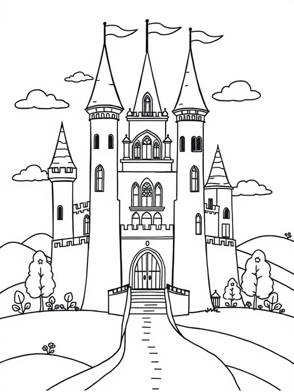 coloring page of castle
