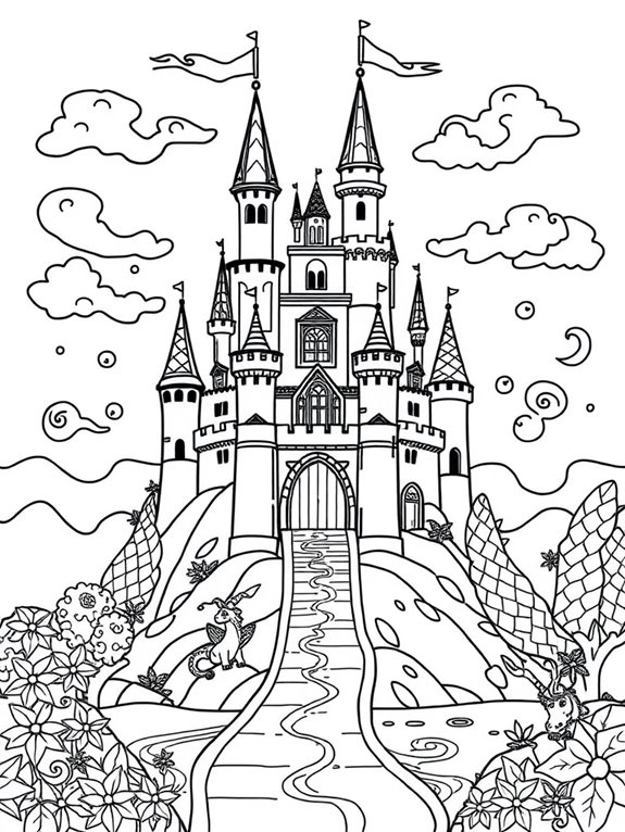 coloring page of castle