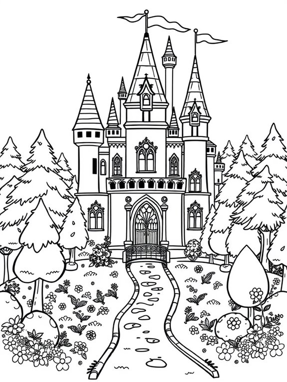 coloring page of castle
