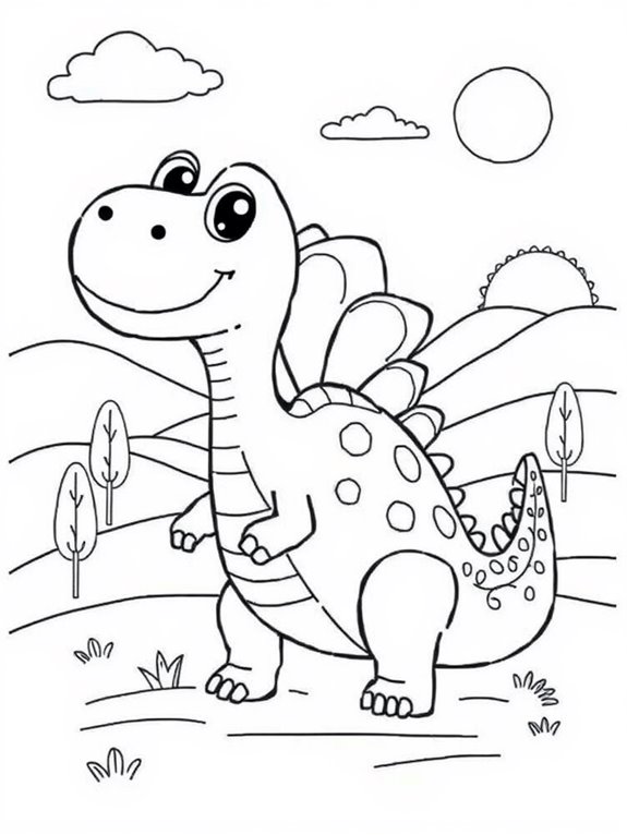 coloring page of dinosaur