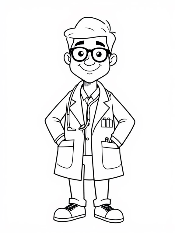 coloring page of doctor
