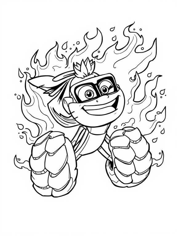 coloring page of flames