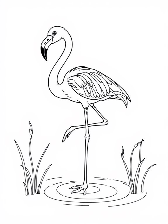 coloring page of flamingo