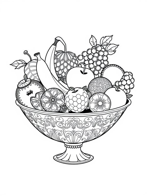 coloring page of fruit