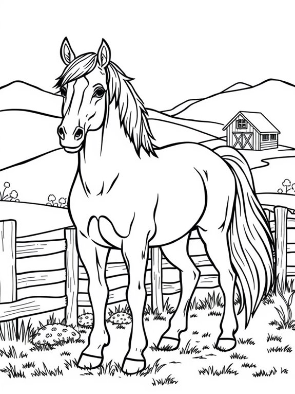 coloring page of horse
