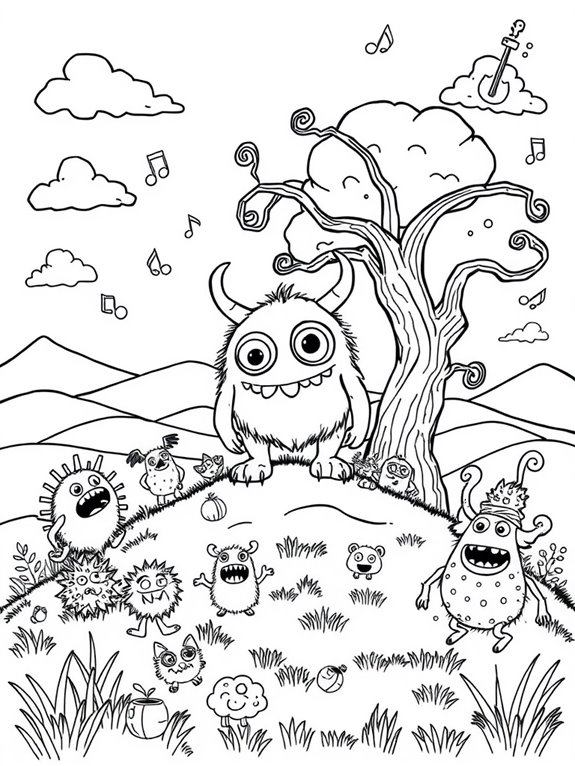 coloring page of monsters
