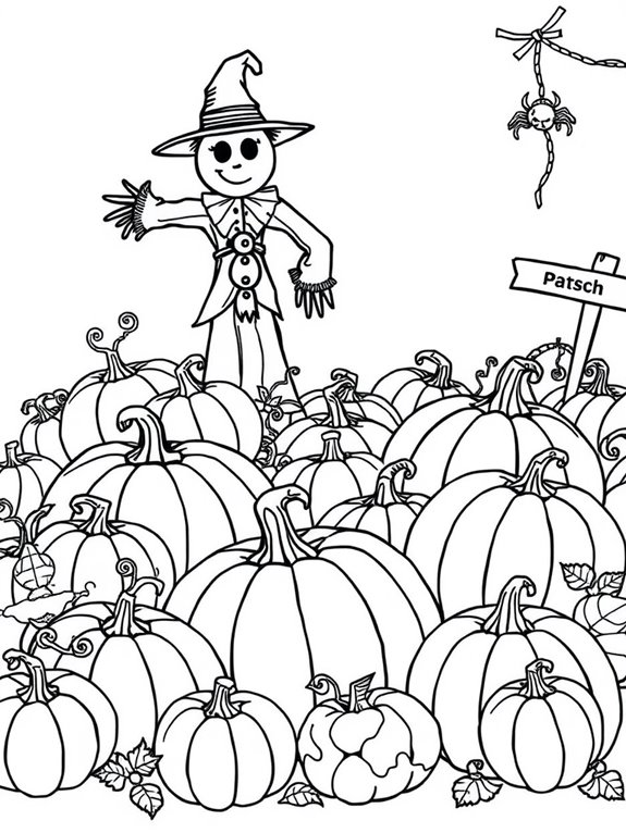 coloring page of pumpkins