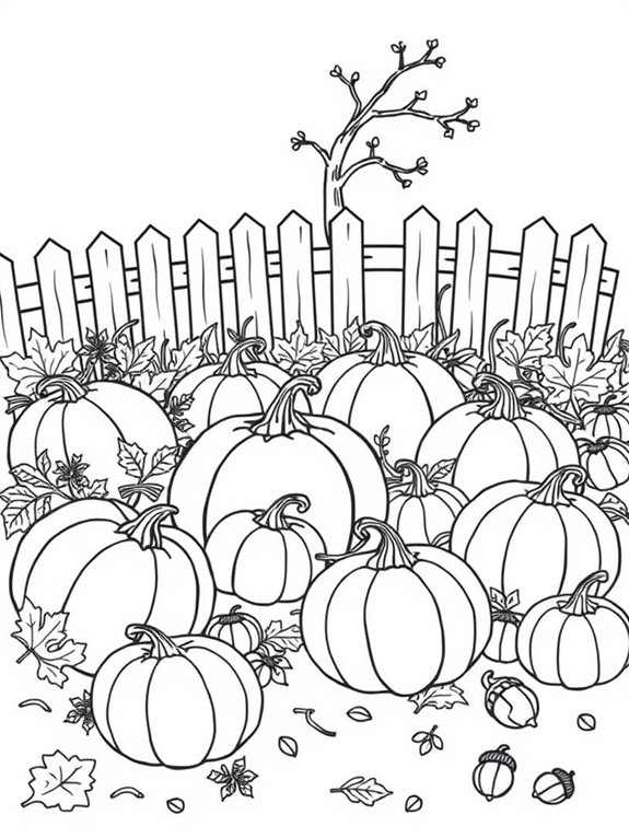 coloring page of pumpkins