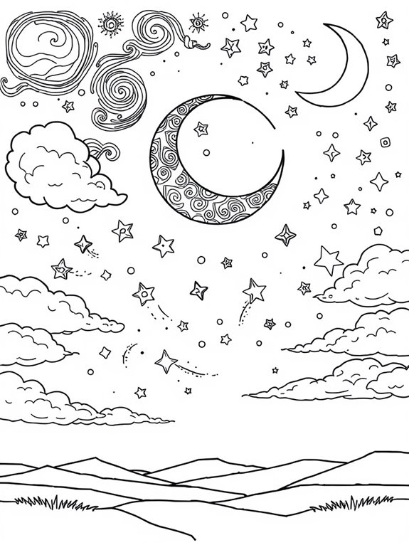 coloring page of stars