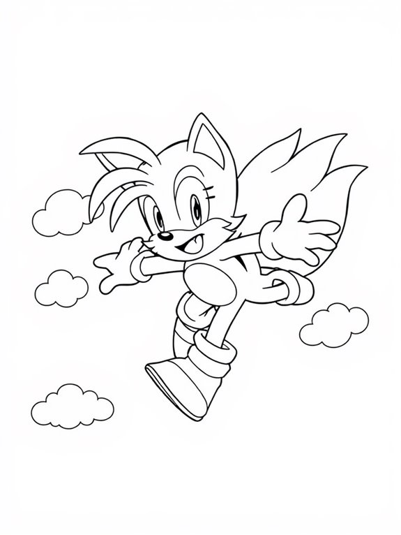 coloring page of tails