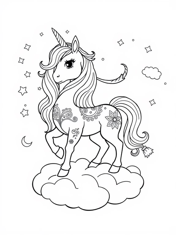 coloring page of unicorn
