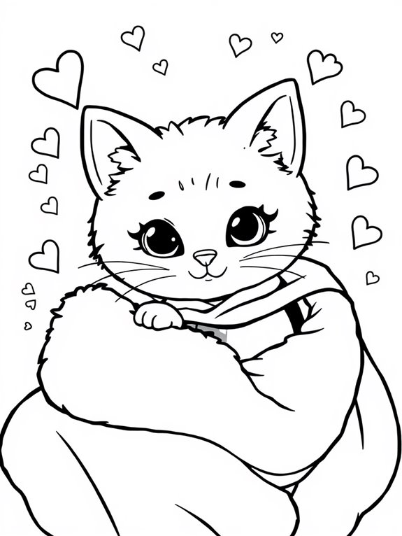 cozy super kitty coloring page