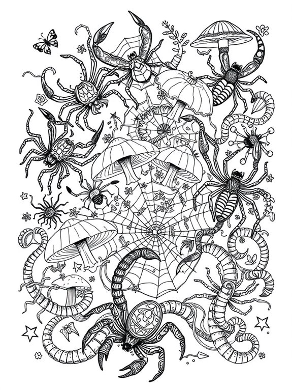 creepy crawly creature coloring