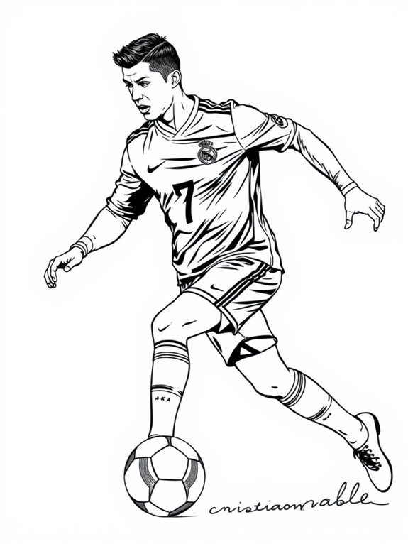 cristiano ronaldo dribbling illustration