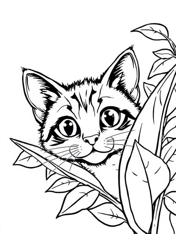 curious cat peeking out