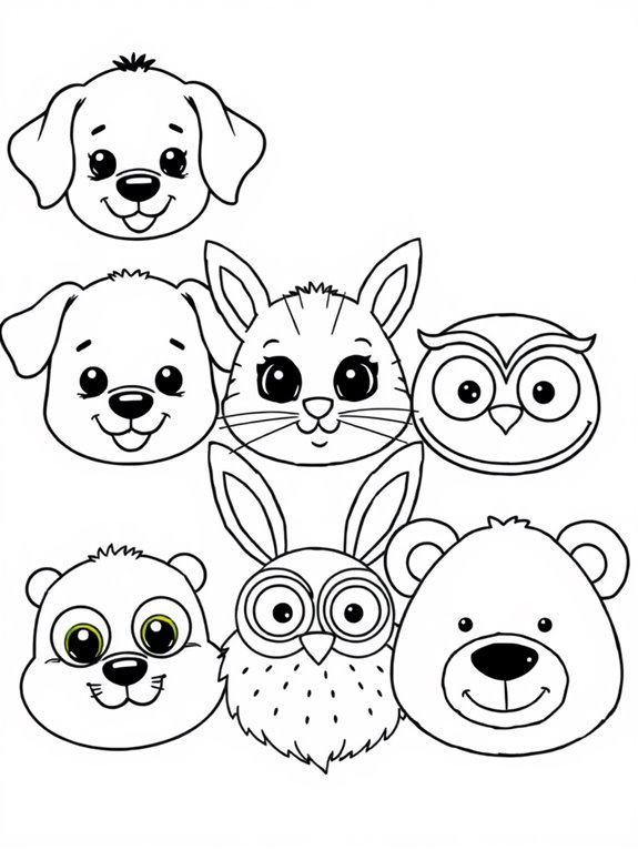 cute animal face coloring