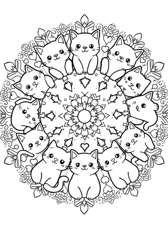 cute cat mandala design