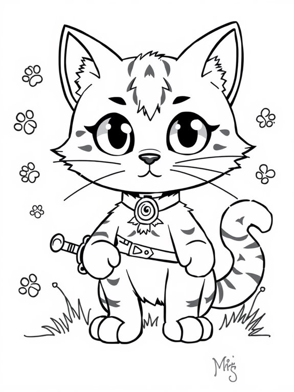 cute cat warrior art