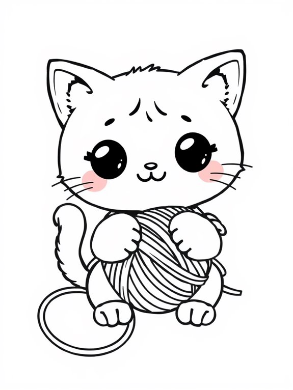 cute cat yarn coloring