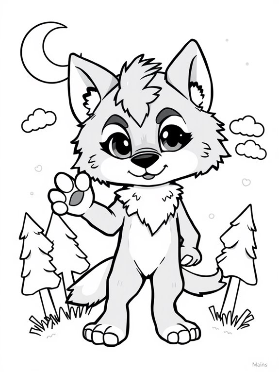 cute chibi werewolf illustration