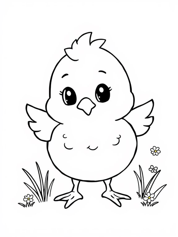 cute chick coloring page