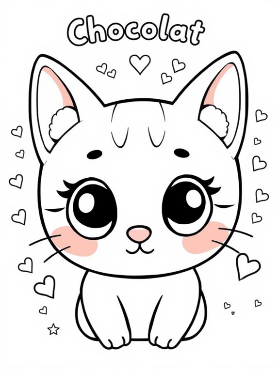 cute chococat coloring page