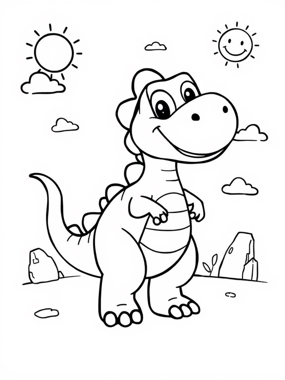 cute dinosaur coloring page
